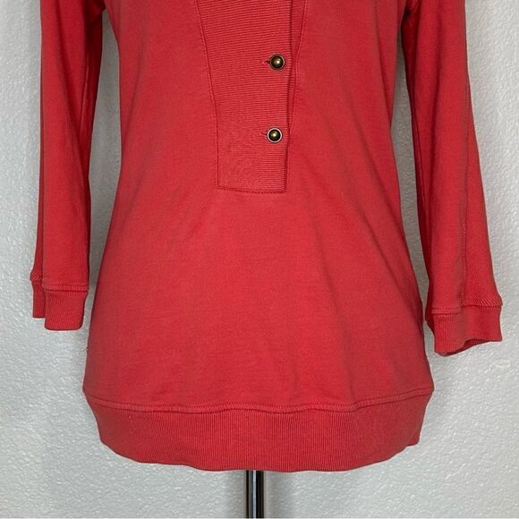 Citizens of Humanity 100% Cotton Shawl Collar Reddish Orange Sweatshirt - Picture 4 of 13